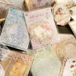 10 pcs Vintage Broken flower hollowed out lace paper Decorative Diy Scrapbooking Diary Album junk journal Collage material