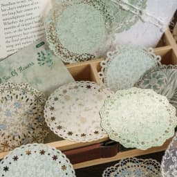 10 pcs Vintage Broken flower hollowed out lace paper Decorative Diy Scrapbooking Diary Album junk journal Collage material