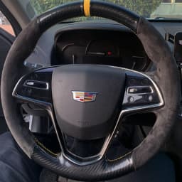 Custom Suede Carbon Fiber Car Steering Wheel Braid Cover 100% Fit For Cadillac CTS 2014-2016 ATS 2013-2015 Car Accessories