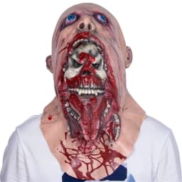 Horror Smile No Face Man Latex Mascara Head Cover Disguise Cosplay Scary Alien Helmet Halloween Costume Faceless Mask for Men