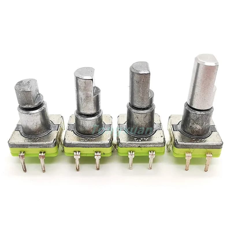 5pcs EC11 Rotary Encoder Code Switch 360 Degree Rotation 30 Position With Push Button 5pin Handle Half Shaft 12.5/15/17/19mm