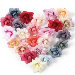 Rose Artificial Flowers Head 4CM Silk Fake Flowers for Home Hoom Decor Wedding Decorations DIY Crafts Garland Gift Accessories