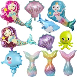 Mermaid ocean Marine life theme Party Balloons Birthday Party Decorations Baby Shower Decor Helium Globos