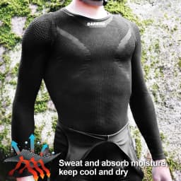 DAREVIE Cycling Jersey Compress Cycling Base Layer Full Sleeve Underwear Cycling Breathable Fishnet Shirt Seamless Bike Vest