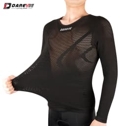 DAREVIE Cycling Jersey Compress Cycling Base Layer Full Sleeve Underwear Cycling Breathable Fishnet Shirt Seamless Bike Vest