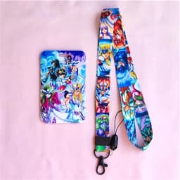 Cartoon Saint Seiy Girls Boy Lanyard Card holders Credit Card ID Badge Holder Student Men Bus Business Cardholder Keychain