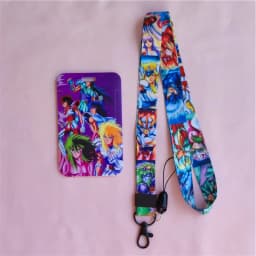 Cartoon Saint Seiy Girls Boy Lanyard Card holders Credit Card ID Badge Holder Student Men Bus Business Cardholder Keychain