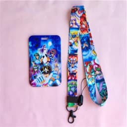 Cartoon Saint Seiy Girls Boy Lanyard Card holders Credit Card ID Badge Holder Student Men Bus Business Cardholder Keychain
