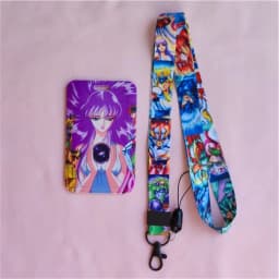 Cartoon Saint Seiy Girls Boy Lanyard Card holders Credit Card ID Badge Holder Student Men Bus Business Cardholder Keychain