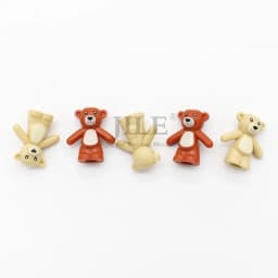 5pcs MOC Building Blocks DIY Toy Cartoon Bear with Printing Bricks Educational Animal Compatible 98382pb001 Assembles Particles