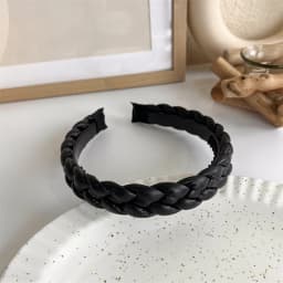 Winter Solid Velvet Bezel Women Girl Broadside Hair Bands  Pearl Cross Headband Hair Hoop Fashion Black Leather Braided Hairband