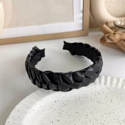 Winter Solid Velvet Bezel Women Girl Broadside Hair Bands  Pearl Cross Headband Hair Hoop Fashion Black Leather Braided Hairband