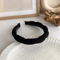 Winter Solid Velvet Bezel Women Girl Broadside Hair Bands  Pearl Cross Headband Hair Hoop Fashion Black Leather Braided Hairband
