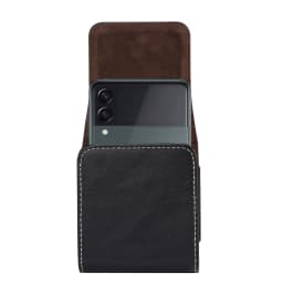 Leather Belt Clip Case Men Waist Bag For Samsung Z Flip 7 6 5 4 3 5G,Galaxy Flip7 Flip6 Flip5 Flip3,Oppo Find Vivo Holster Pouch