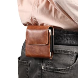 Leather Belt Clip Case Men Waist Bag For Samsung Z Flip 7 6 5 4 3 5G,Galaxy Flip7 Flip6 Flip5 Flip3,Oppo Find Vivo Holster Pouch