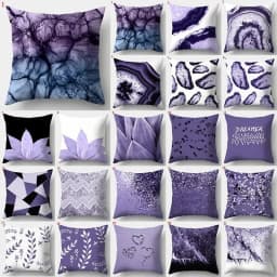 Purple Geometric Pillowcase Decorative Cushion Cover Home Sofa Square