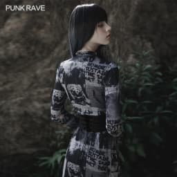 PUNK RAVE Women's Futuristic Sense Cool Waistband Has Adjustment Buckle Punk Female Accessories Slim Body Black Girdle Belts