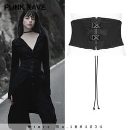 PUNK RAVE Women's Futuristic Sense Cool Waistband Has Adjustment Buckle Punk Female Accessories Slim Body Black Girdle Belts