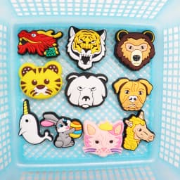 1PCS PVC Cartoon Shoe Charms Cat Fox Lion Dog Tiger Sheep Rabbit Dragon Horse Koala Slipper Accessories Sandals Shoes Decoration