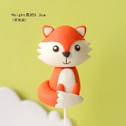 Fox Hedgehog Animals Cake Topper Birthday Cakes Baking Jungle Safari Happy Birthday Party Decor Baby Shower Dessert Decoratin