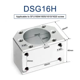 28mm DSG16H Mount Bracket CNC Parts RM1605 Ballscrew Aluminum Nut Housing Bracket Holder Fits For SFU1610/SFU1604/SFU1605