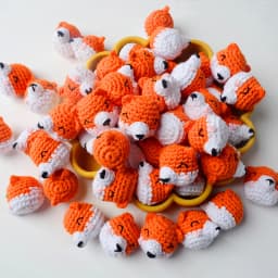 5pc Crochet Beads Animal Rabbit Chewable Beads DIY Wooden Teething Knitting Beads Jewelry Crib Sensory Toy Baby Teether