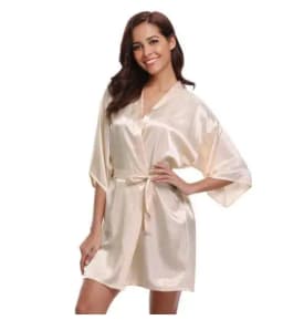 Satin Robe Female Intimate Lingerie Sleepwear Silky Bridal Wedding Gift Casual Kimono Bathrobe Gown Nightgown Sexy Nightwear