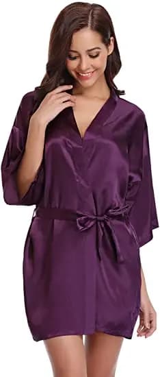 Satin Robe Female Intimate Lingerie Sleepwear Silky Bridal Wedding Gift Casual Kimono Bathrobe Gown Nightgown Sexy Nightwear