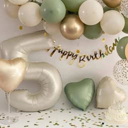 1Pcs Cream Number Birthday Balloons 32/40inch White Brown Caramel Beige Large Number Foil Balloon for Birthday Anniversary Decor