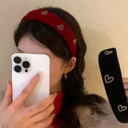 UXSL Retro Velvet Rhinestone Love Heart Headband for Women's Temperament Elegant Hair Band Wide Hair Hoop Hair Accessories Gifts