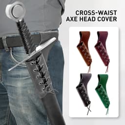 Vintage PU Leather Sword Sheath Axe Blade Holder Waist Belt Lanyard Accessories Medieval Renaissance New Cosplay Prop