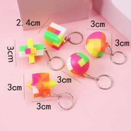 10Pcs Geometrical Puzzle Ball Keychain Educational Toys for Kids Birthday Party Favors Guest Gifts Giveaway Goodie Fillers