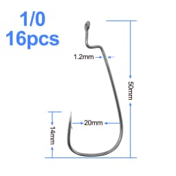 ESFISHING Narrow Belly Offset Hook Carbon Steel Fishing Hooks Crank Worm Hook Barbed for Soft Fishing Lure
