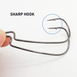 ESFISHING Narrow Belly Offset Hook Carbon Steel Fishing Hooks Crank Worm Hook Barbed for Soft Fishing Lure