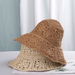 2023 Womens Straw Hats crochet hat bucket hat UV Protection Sun Visor Beach Hats Women Visors Foldable Female Summer Sun hat