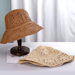 2023 Womens Straw Hats crochet hat bucket hat UV Protection Sun Visor Beach Hats Women Visors Foldable Female Summer Sun hat