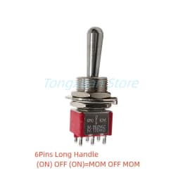 1pc SH T8013-Z1 12mm ON-OFF-ON SPDT DPDT 3/6Pin 2/3Position Maintained Toggle Switch Large Long Handle 3A 250VAC/5A 125VAC