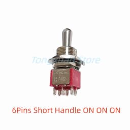 1pc SH T8013-Z1 12mm ON-OFF-ON SPDT DPDT 3/6Pin 2/3Position Maintained Toggle Switch Large Long Handle 3A 250VAC/5A 125VAC