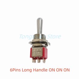 1pc SH T8013-Z1 12mm ON-OFF-ON SPDT DPDT 3/6Pin 2/3Position Maintained Toggle Switch Large Long Handle 3A 250VAC/5A 125VAC