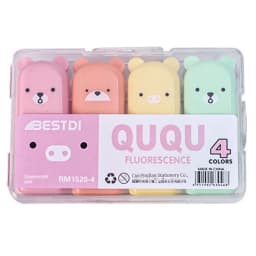 6PCS/Set Bear Mini Fluorescent Highlighter Pen Kawaii Pastel Marker Pens Stationery Material Escolar Papelaria School Supplie