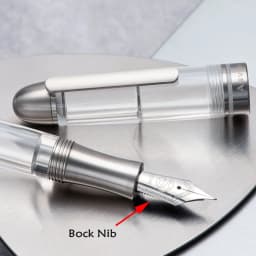 Asvine P36 Piston Filling Fountain Pen Bock / Asvine EF/F/M/Stub 1.1 Nib, Titanium & Acrylic Smooth Writing Office Gift Pen
