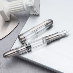 Asvine P36 Piston Filling Fountain Pen Bock / Asvine EF/F/M/Stub 1.1 Nib, Titanium & Acrylic Smooth Writing Office Gift Pen