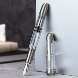 Asvine P36 Piston Filling Fountain Pen Bock / Asvine EF/F/M/Stub 1.1 Nib, Titanium & Acrylic Smooth Writing Office Gift Pen