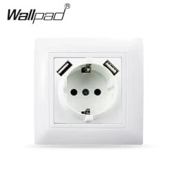 Touch Light Switch With EU Wall Socket Black 1 Gang 1 Way Led Interruptor Crystal Dark Blue Backlight Wallpad Home Improvemet