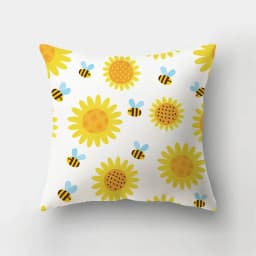 45x45cm Fashion Yellow Pillowcase Cartoon Sun Duck Animal Flower Plant Cushion Cover Sofa Home Decoration