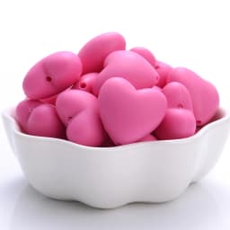 10Pcs Baby Silicone Beads 18x20mm Colorful Heart-Shaped Teether Teething Beads DIY Nursing Chew Pacifier Chain Clip Necklace