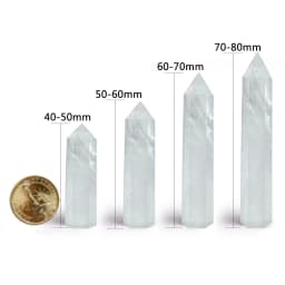 Natural Transparent Quartz Column Transparent White Crystal Hexagonal Obelisk 50-80mm Wandstone Room Living Room Decoration Gift