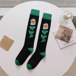 Calf socks European and American ins abstract art knee-length beautiful legs long combed cotton tide socks