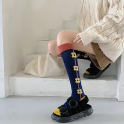 Calf socks European and American ins abstract art knee-length beautiful legs long combed cotton tide socks