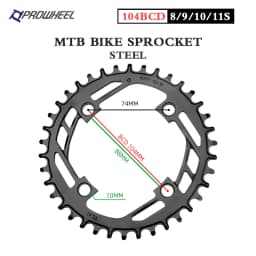Prowheel MTB Chainring 104BCD Bicycle Steel Chainwheel 32T 34T 36T 38T 40T Mountain Bike Crown Narrow Wide Round Sprocket